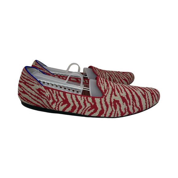 Rothy’s The Loafer Women’s 9 Red Zebra Knit Flats Animal Print Limited Edition - Picture 1 of 8